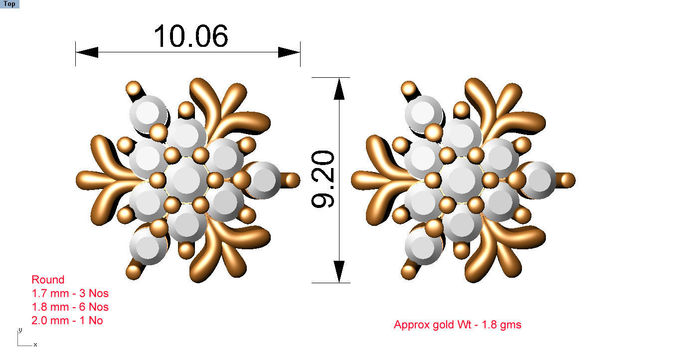 88 nose pins cad 3dm stl details 3D print model_92