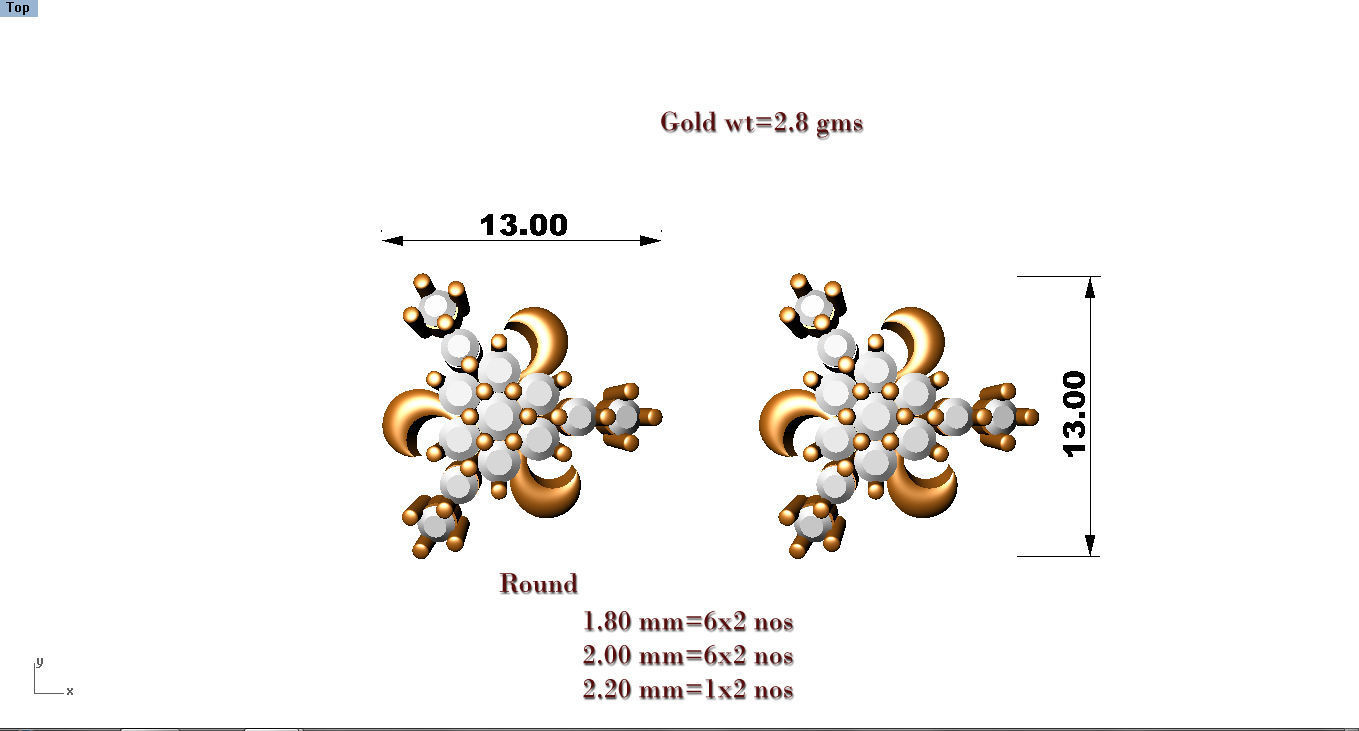 88 nose pins cad 3dm stl details 3D print model_13