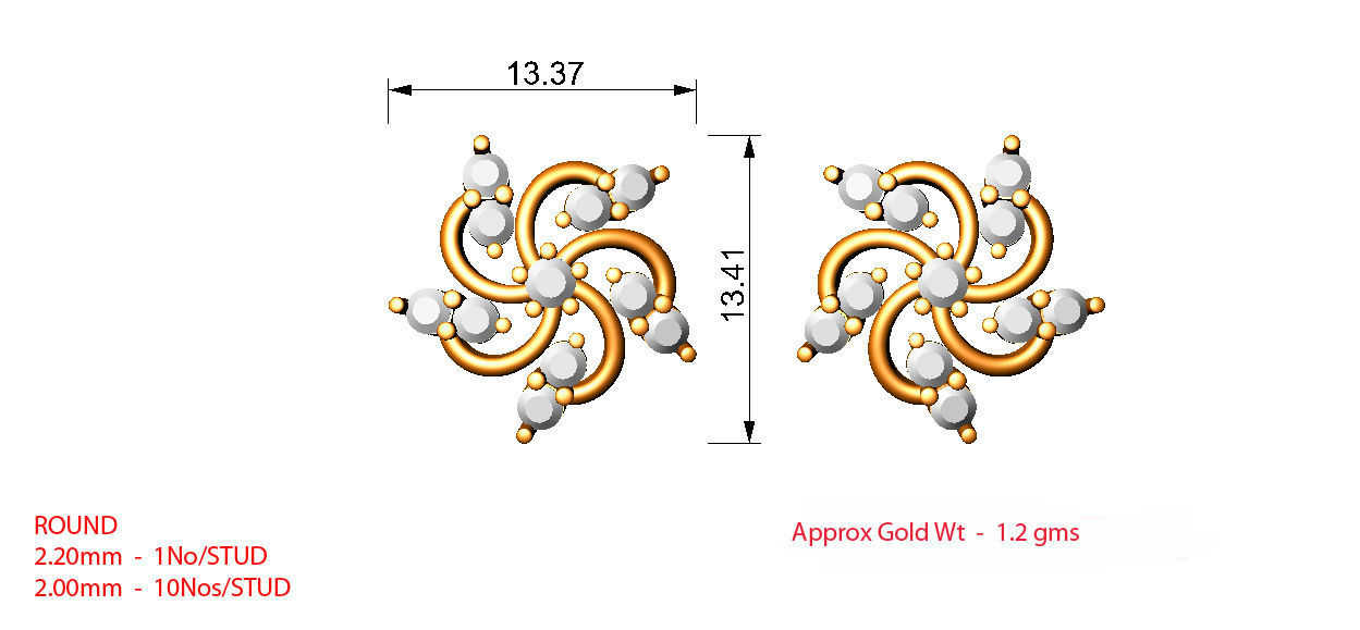 88 nose pins cad 3dm stl details 3D print model_33