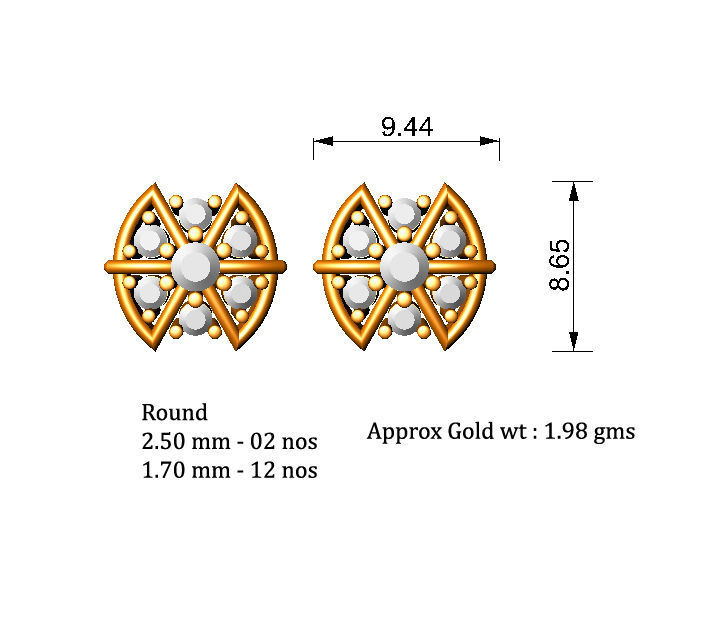 88 nose pins cad 3dm stl details 3D print model_35