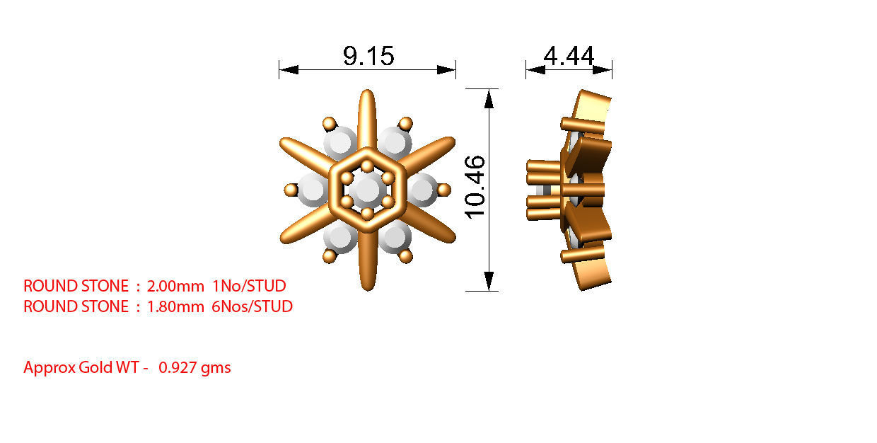 88 nose pins cad 3dm stl details 3D print model_86