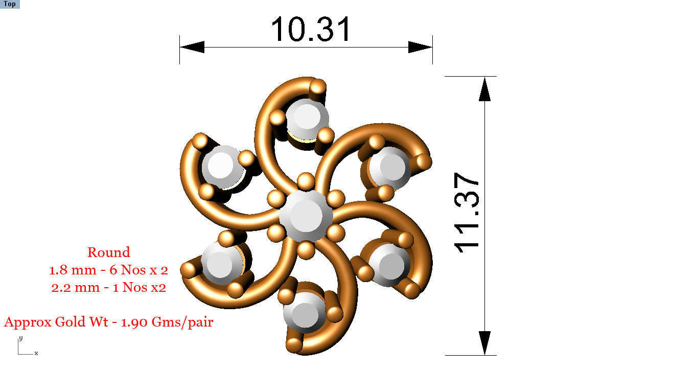 88 nose pins cad 3dm stl details 3D print model_28