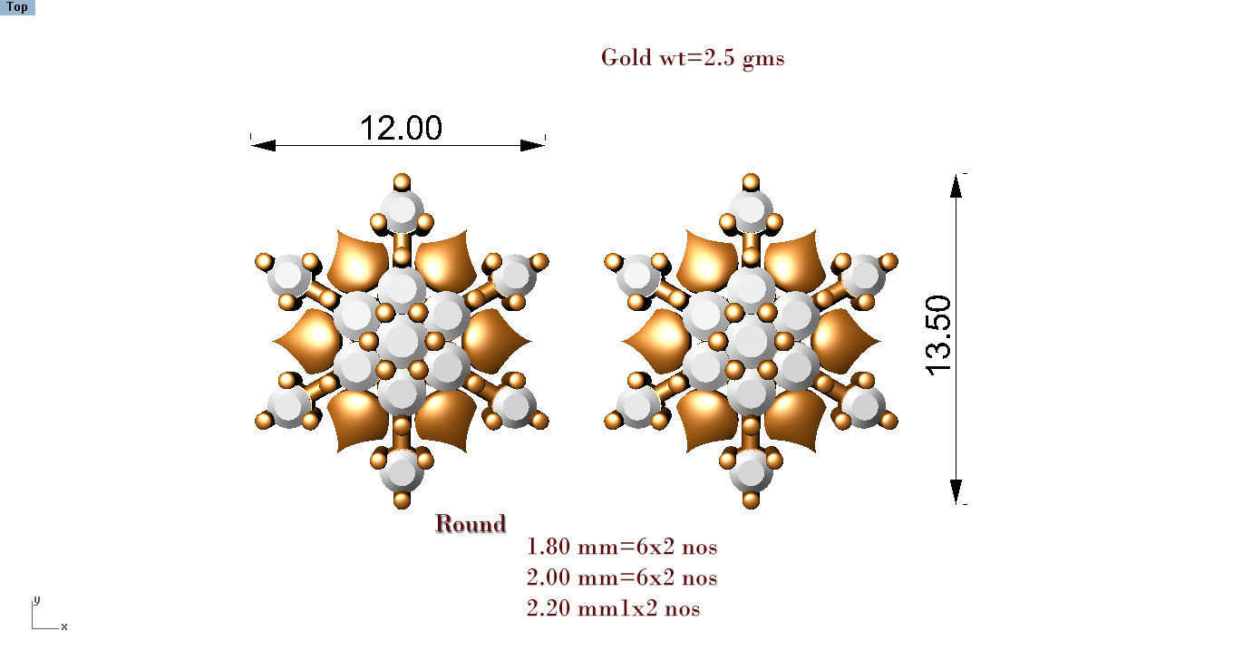 88 nose pins cad 3dm stl details 3D print model_23