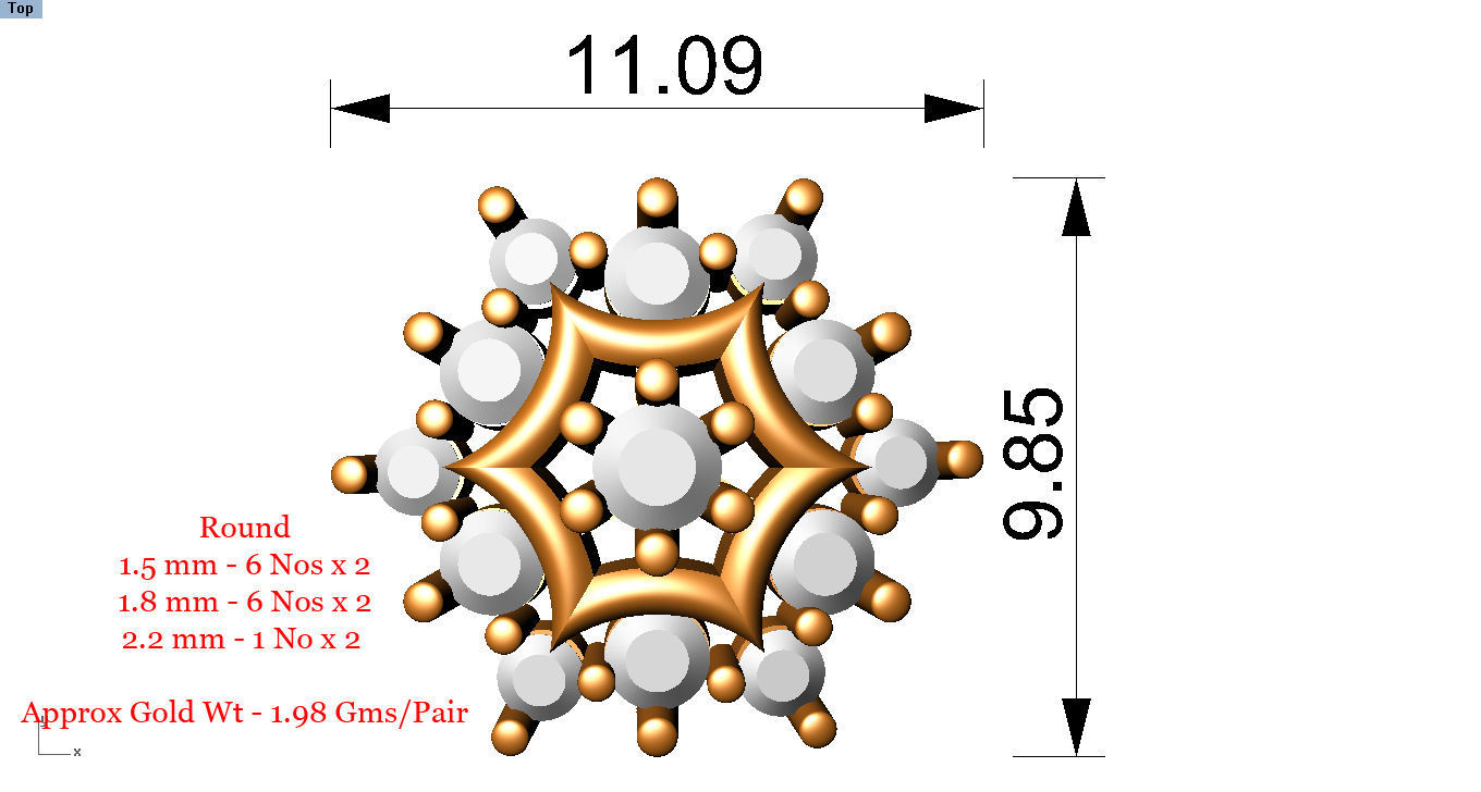 88 nose pins cad 3dm stl details 3D print model_30