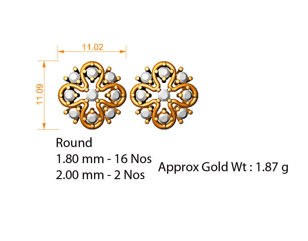 88 nose pins cad 3dm stl details 3D print model_65