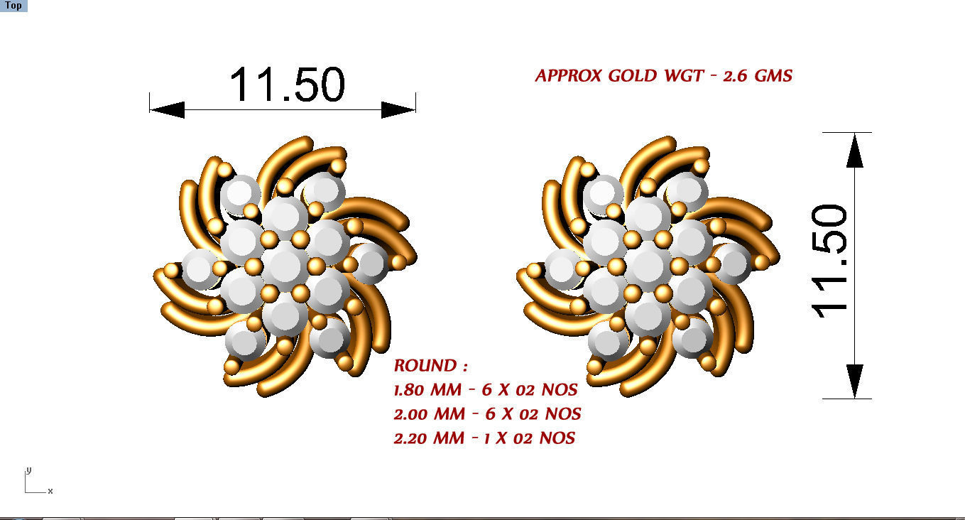 88 nose pins cad 3dm stl details 3D print model_55