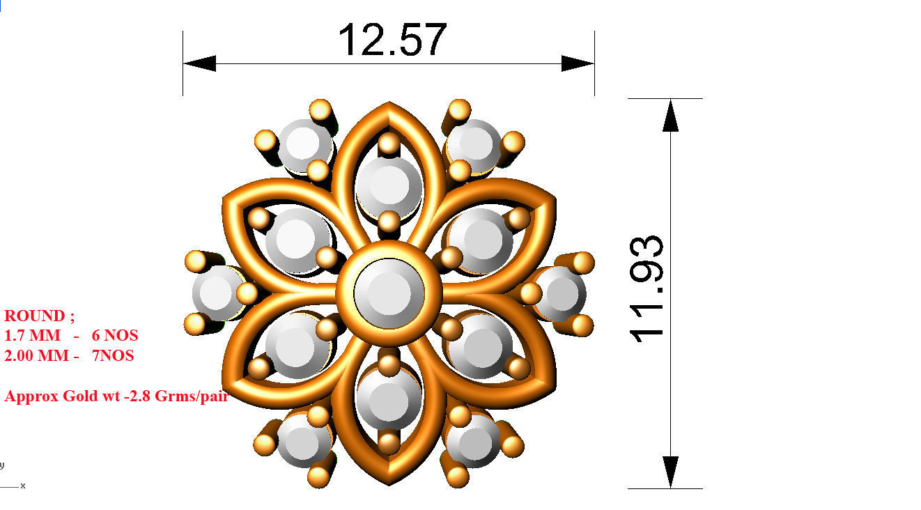 88 nose pins cad 3dm stl details 3D print model_42