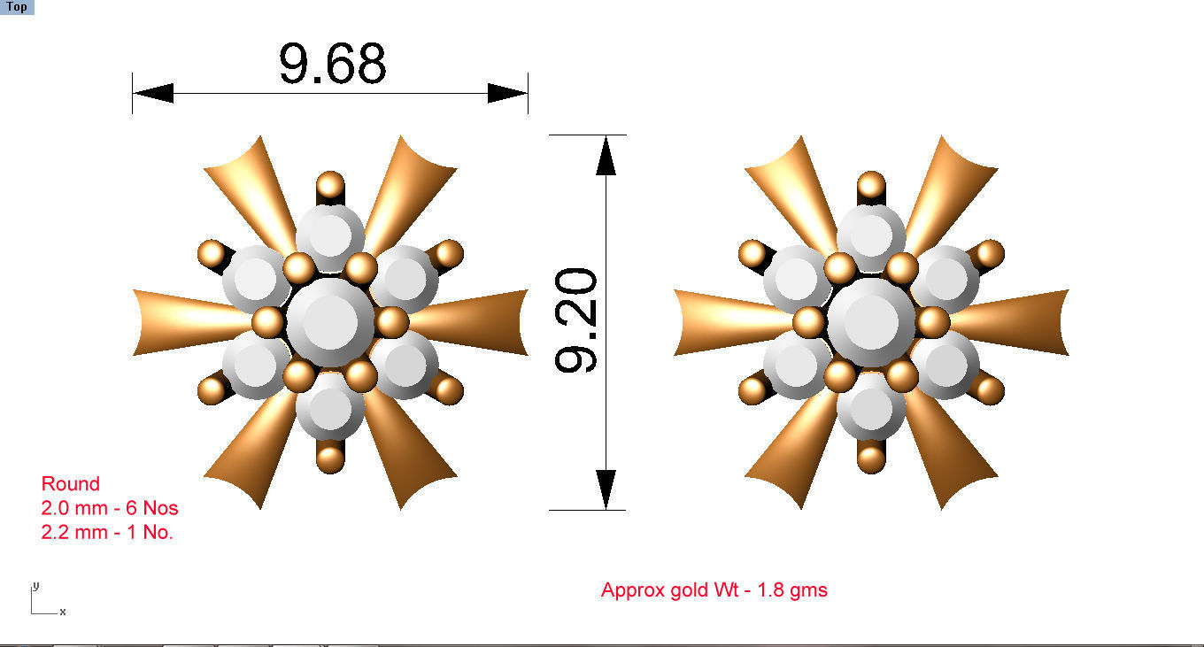 88 nose pins cad 3dm stl details 3D print model_96