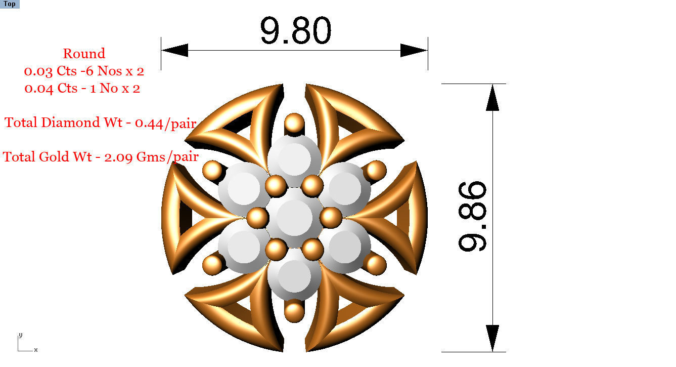 88 nose pins cad 3dm stl details 3D print model_31