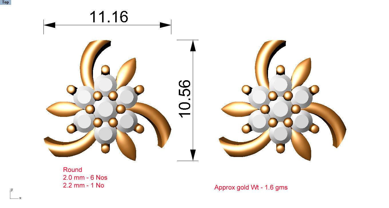 88 nose pins cad 3dm stl details 3D print model_94