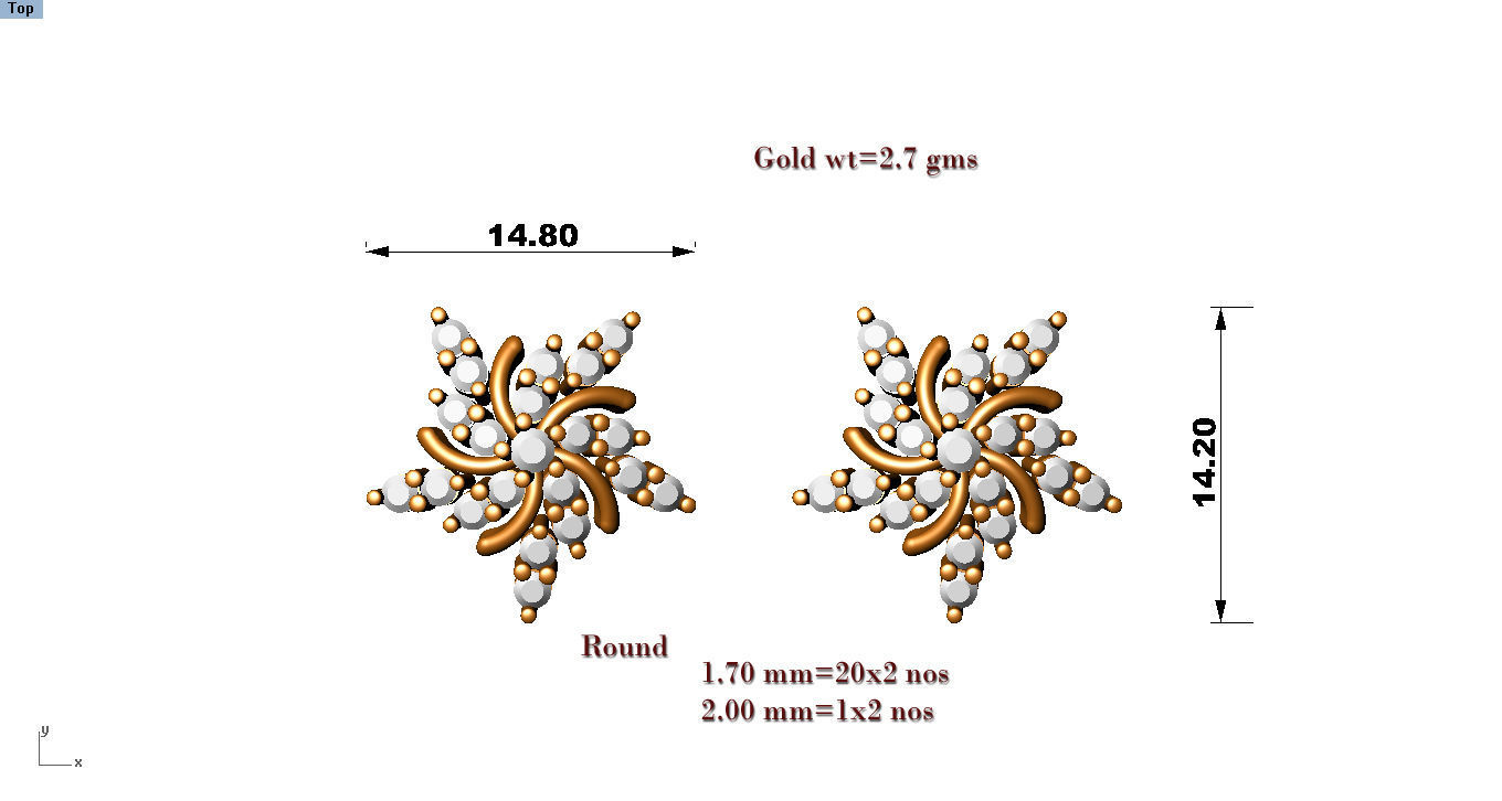 88 nose pins cad 3dm stl details 3D print model_9