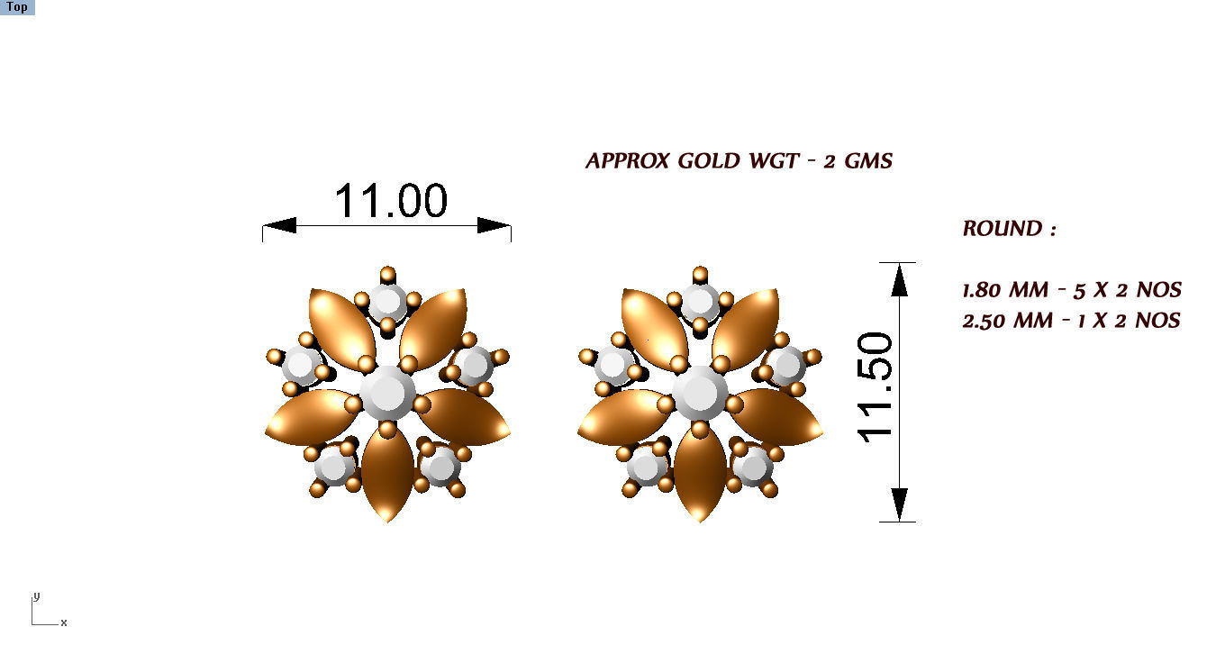 88 nose pins cad 3dm stl details 3D print model_53