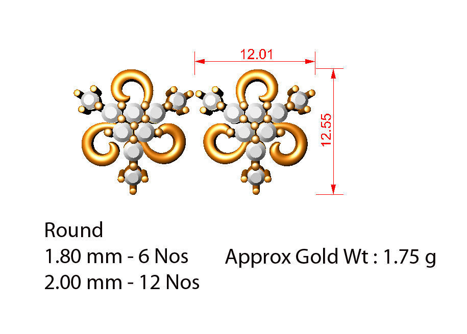 88 nose pins cad 3dm stl details 3D print model_16