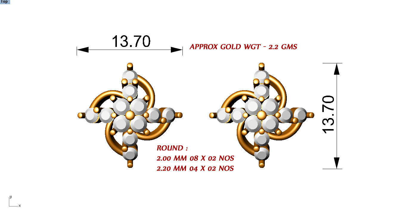 88 nose pins cad 3dm stl details 3D print model_62