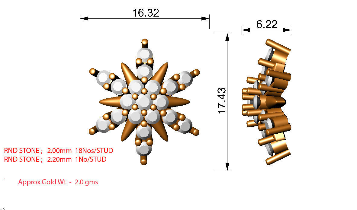88 nose pins cad 3dm stl details 3D print model_48