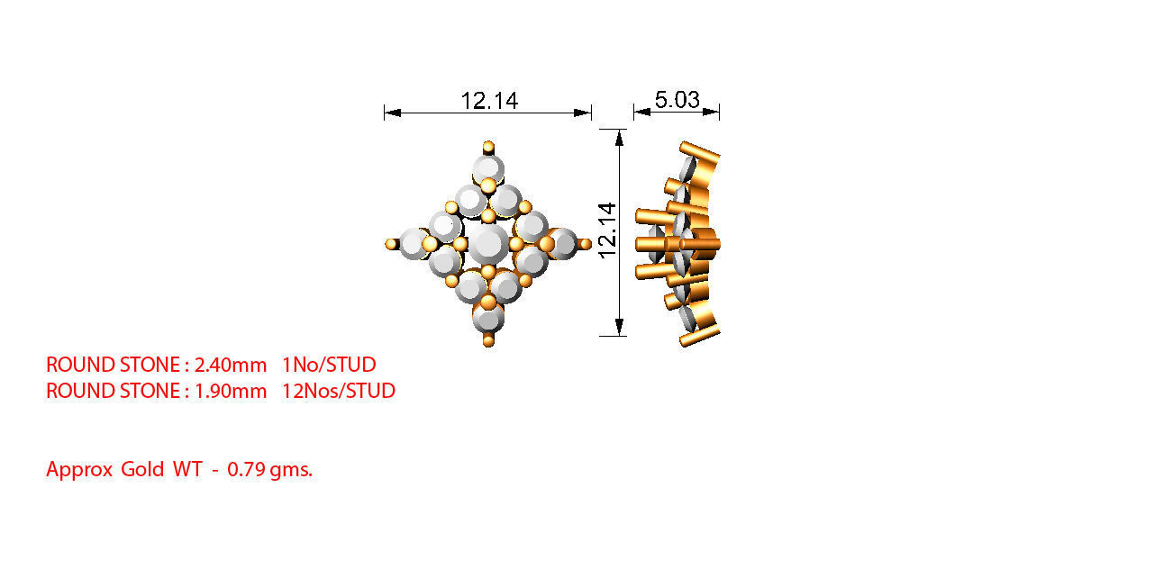 88 nose pins cad 3dm stl details 3D print model_102