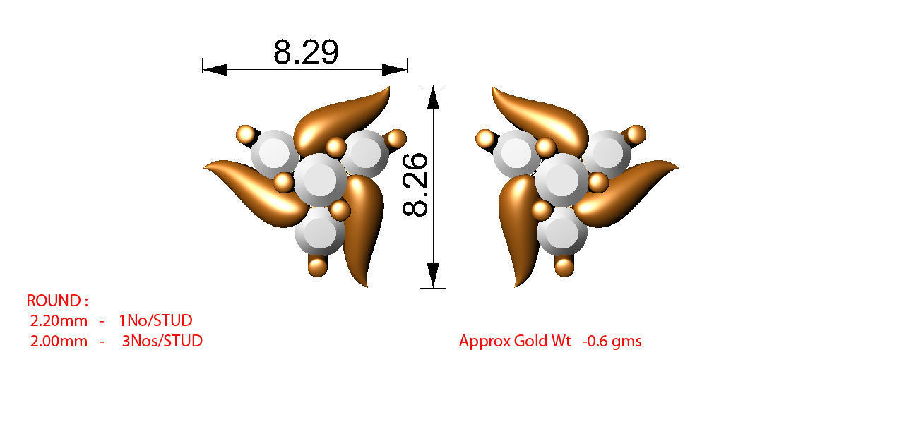 88 nose pins cad 3dm stl details 3D print model_34