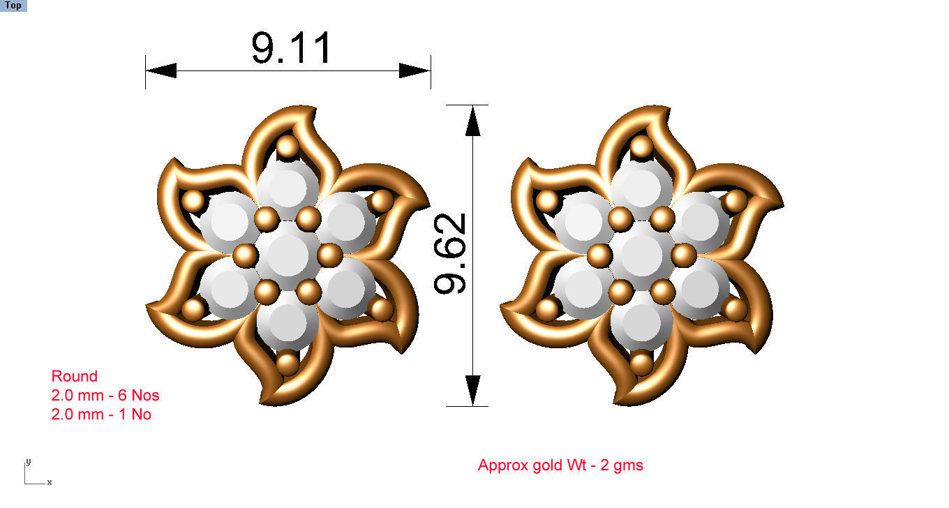 88 nose pins cad 3dm stl details 3D print model_95