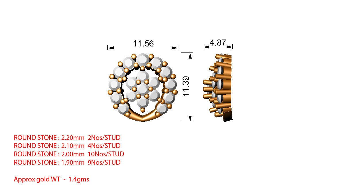 88 nose pins cad 3dm stl details 3D print model_21