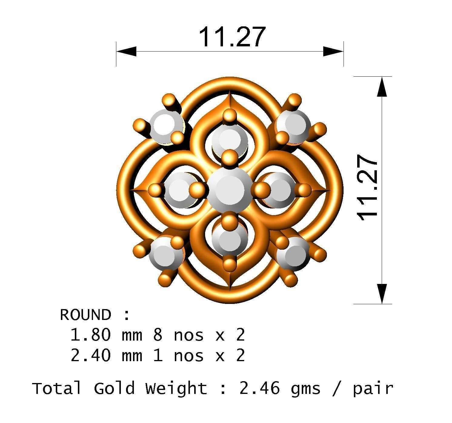 88 nose pins cad 3dm stl details 3D print model_74