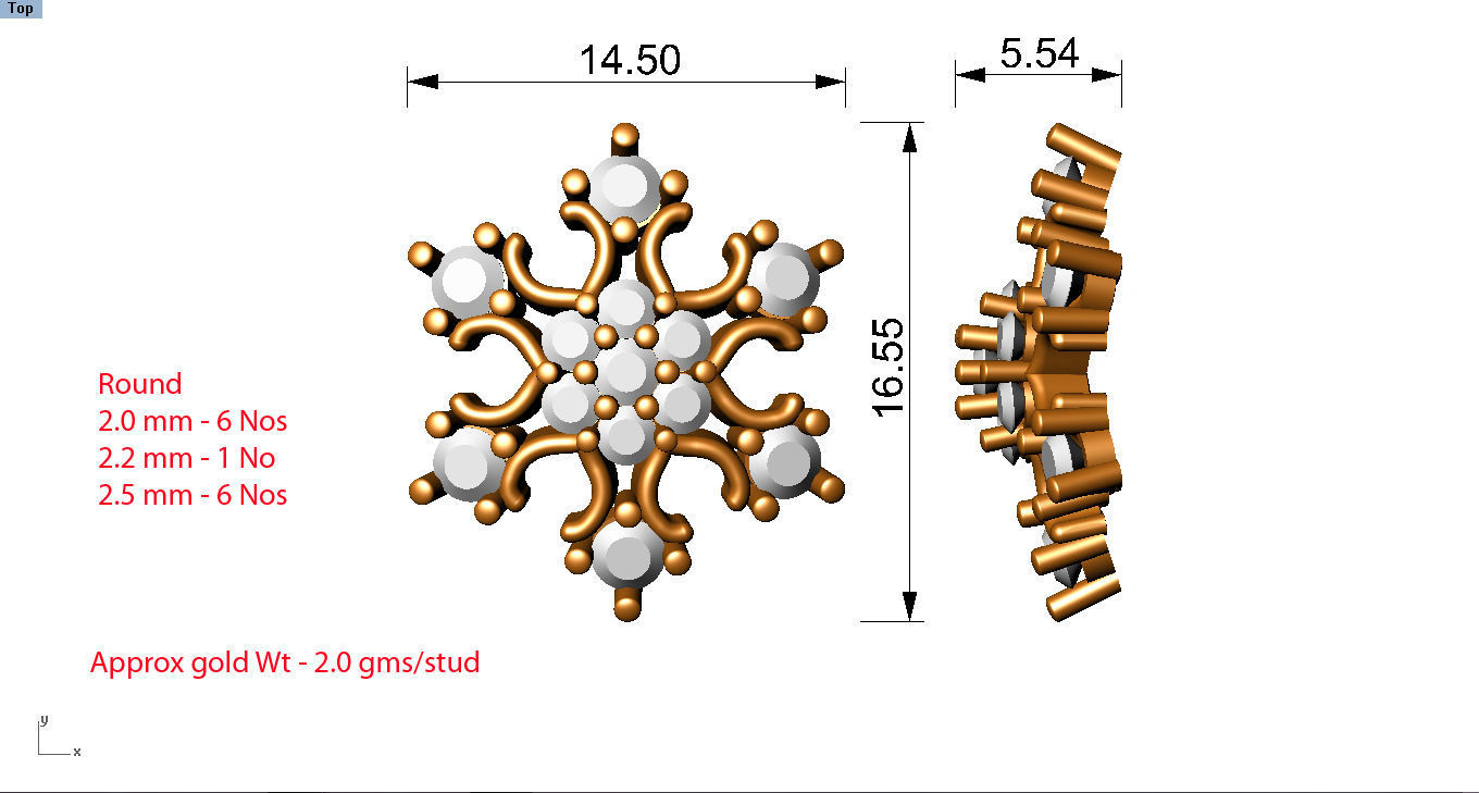 88 nose pins cad 3dm stl details 3D print model_91