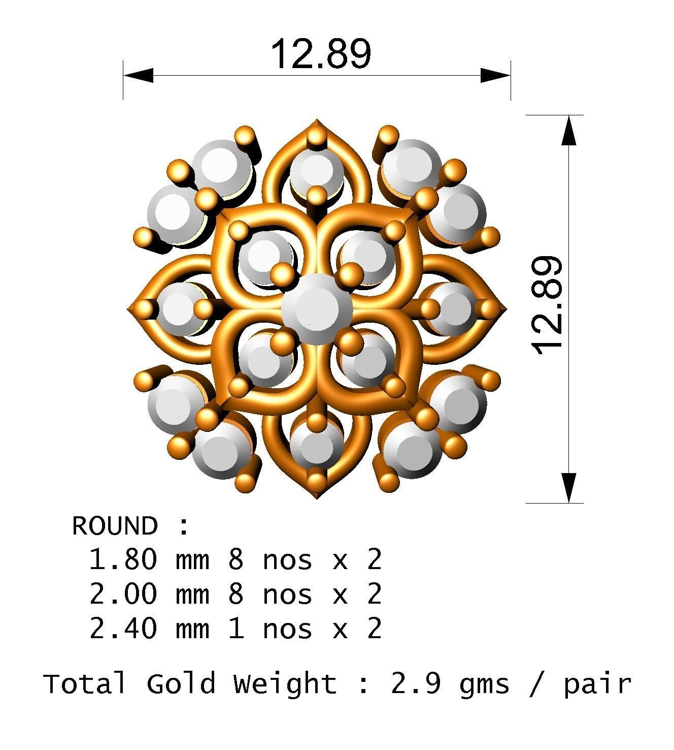 88 nose pins cad 3dm stl details 3D print model_77
