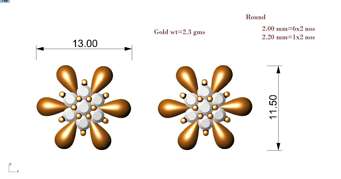 88 nose pins cad 3dm stl details 3D print model_22