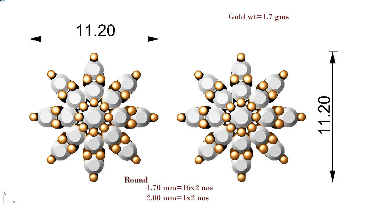 88 nose pins cad 3dm stl details 3D print model_36
