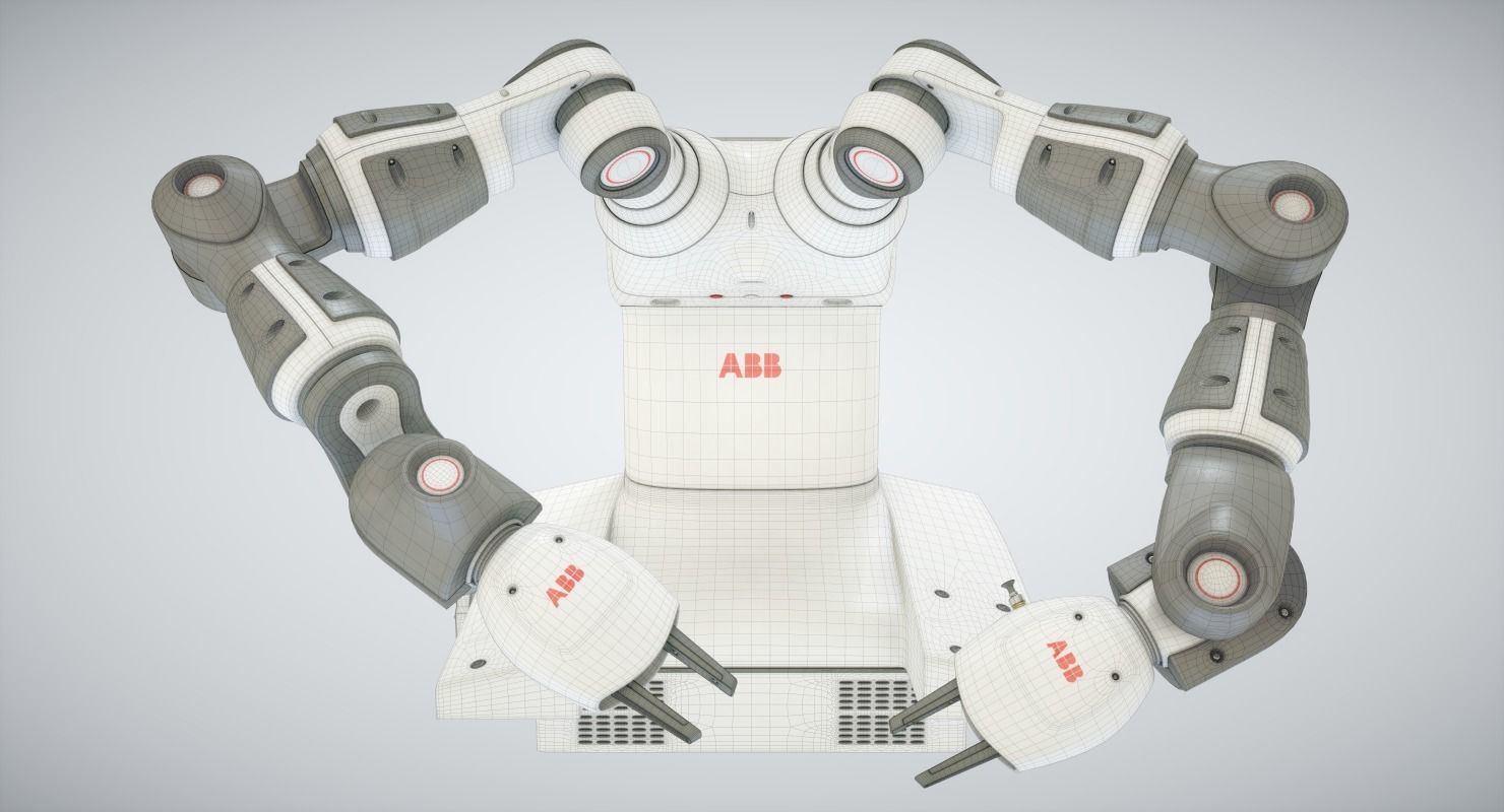 Robot Yumi Low-poly 3D model_5