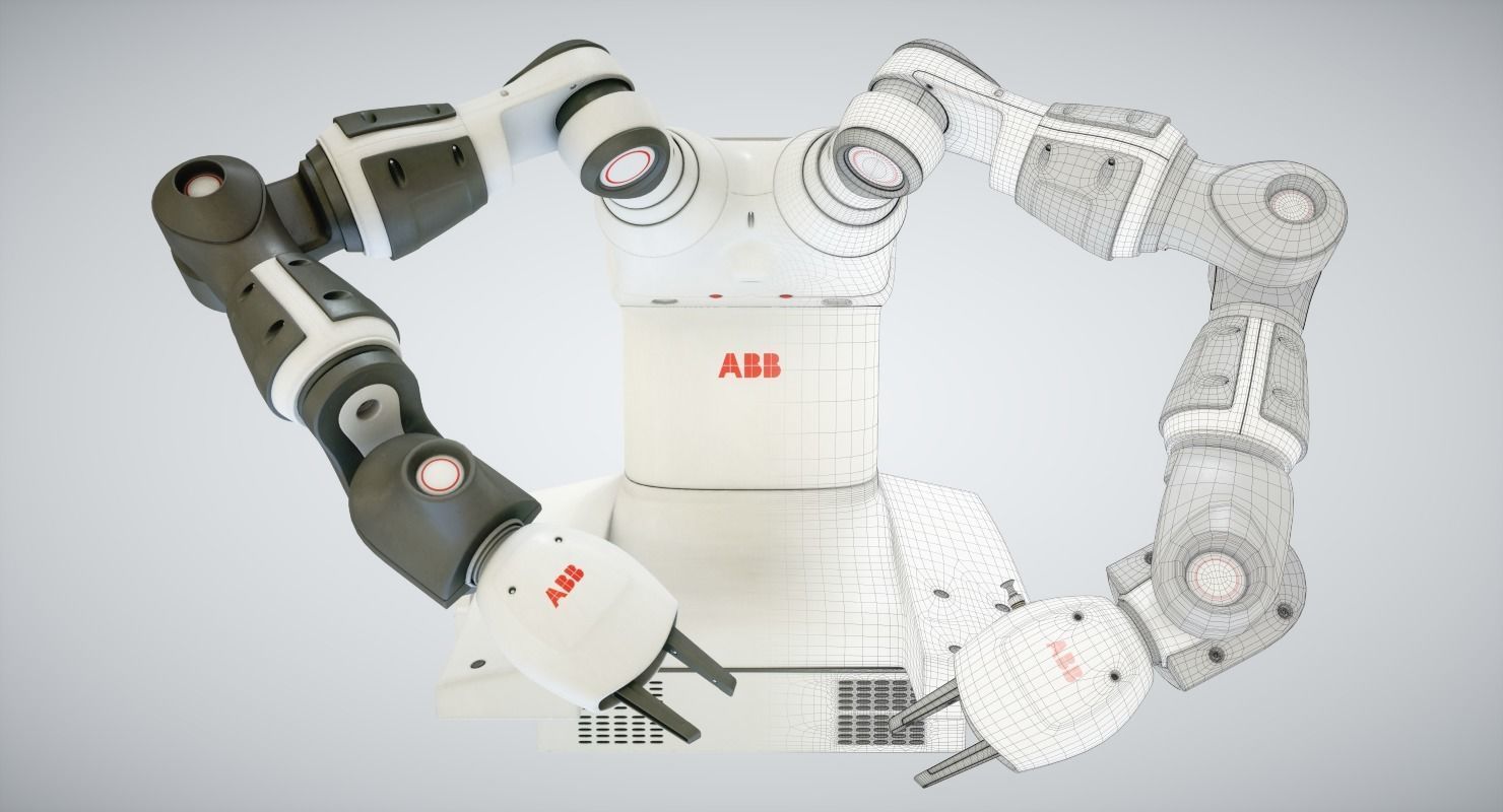 Robot Yumi Low-poly 3D model_7