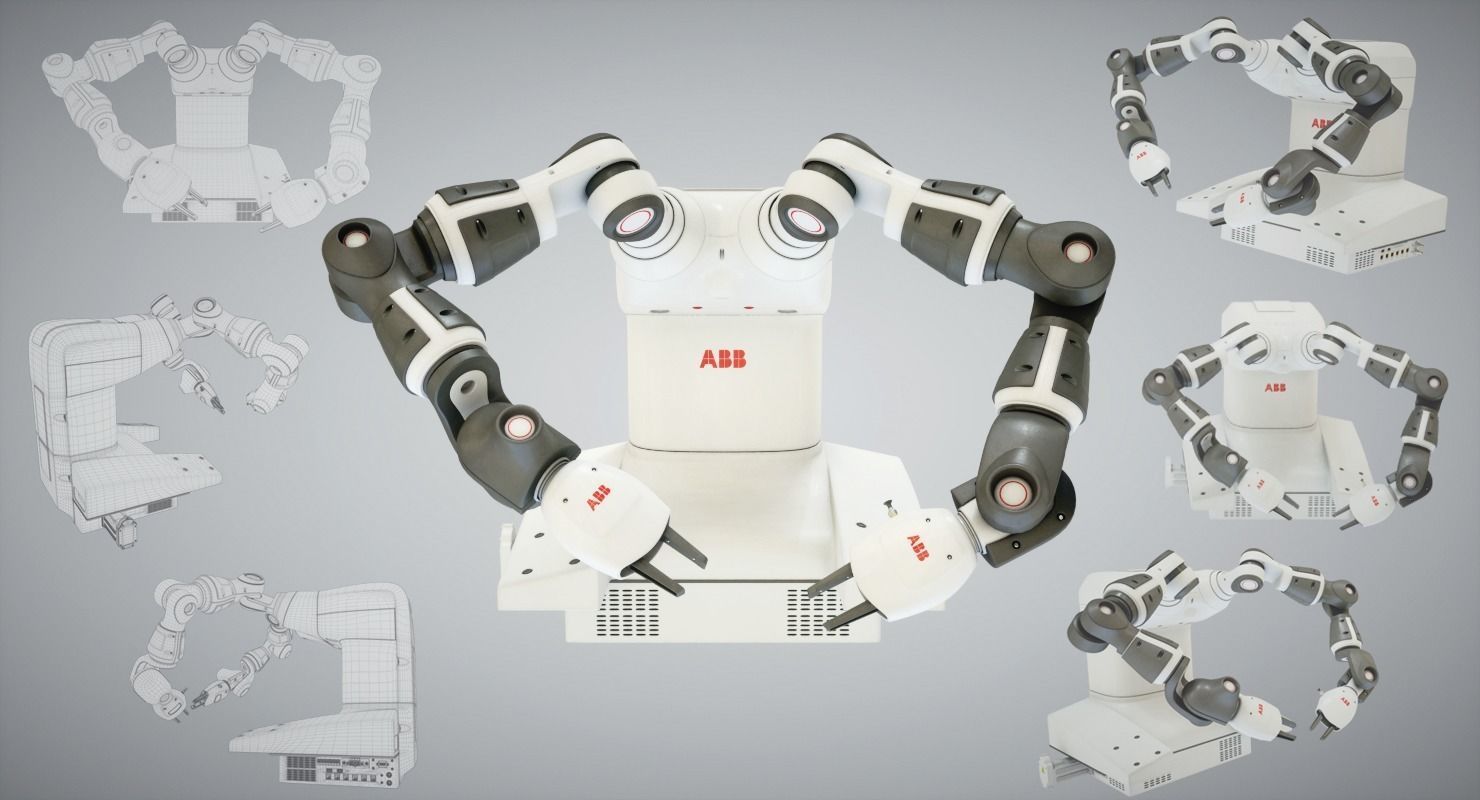 Robot Yumi Low-poly 3D model_1