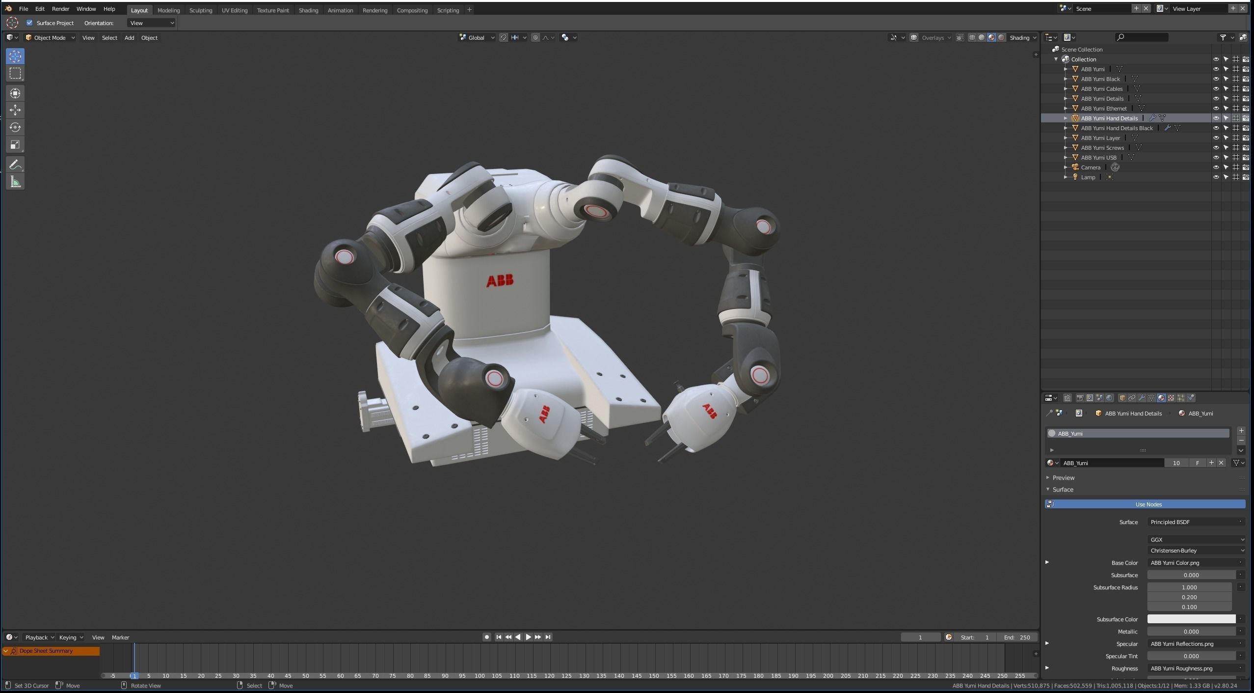 Robot Yumi Low-poly 3D model_16