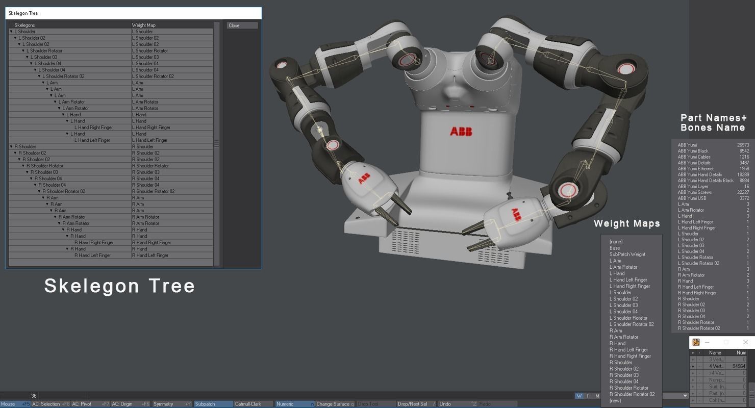 Robot Yumi Low-poly 3D model_17