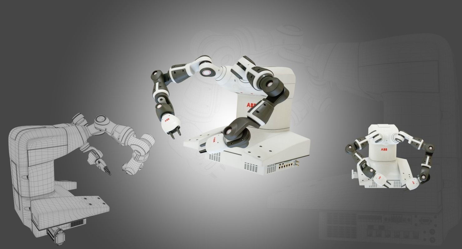 Robot Yumi Low-poly 3D model_6