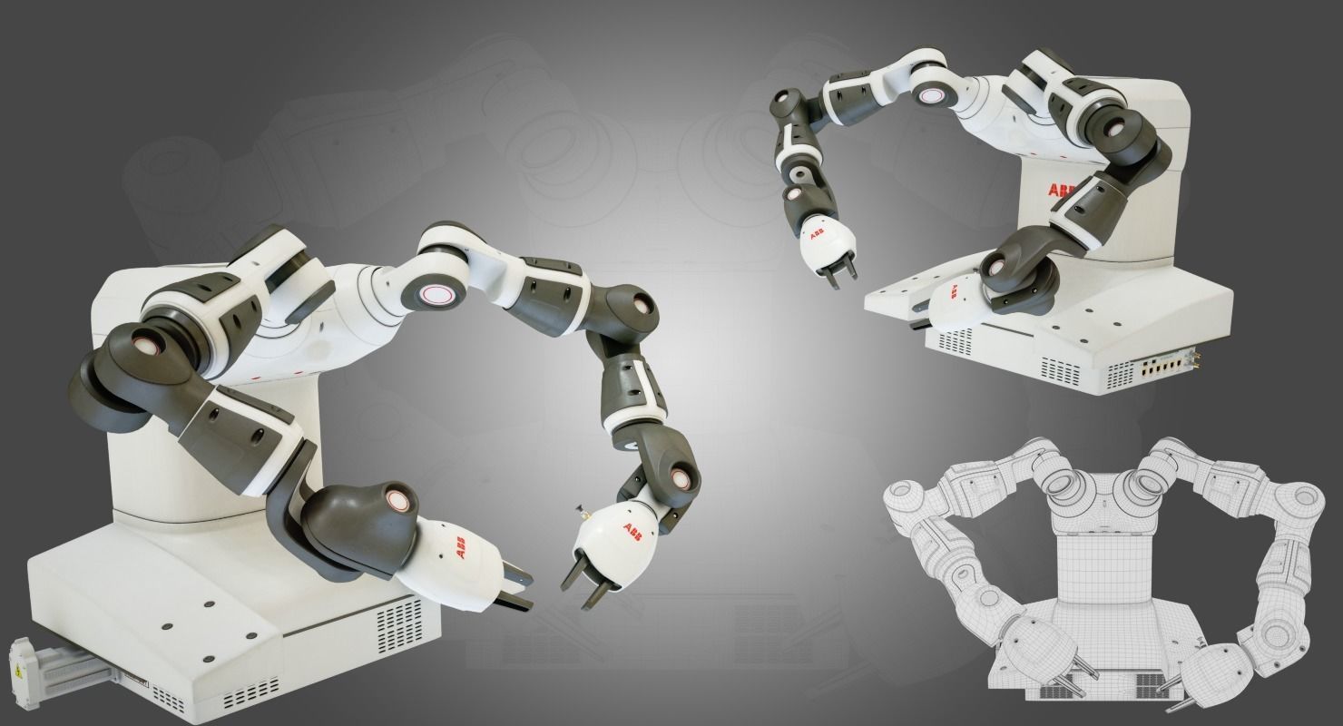 Robot Yumi Low-poly 3D model_8
