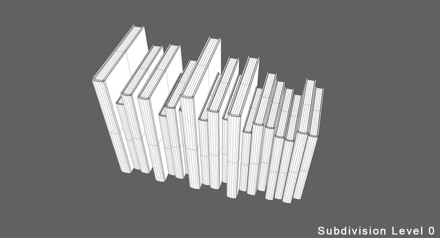 Books stack of Low-poly 3D model_5