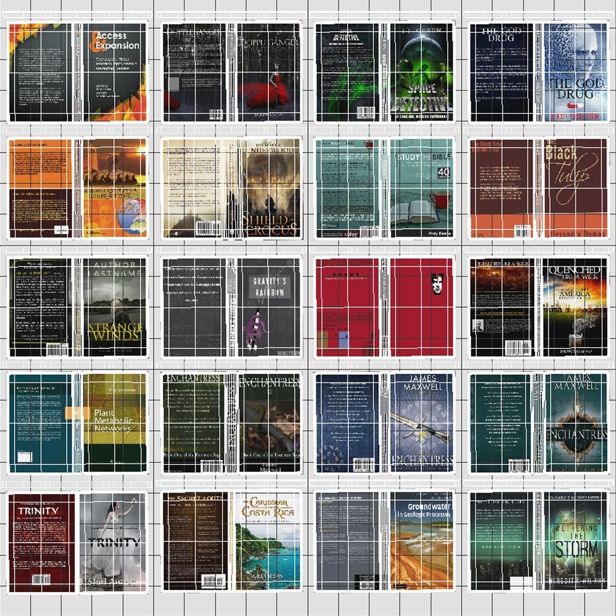 Books stack of Low-poly 3D model_7