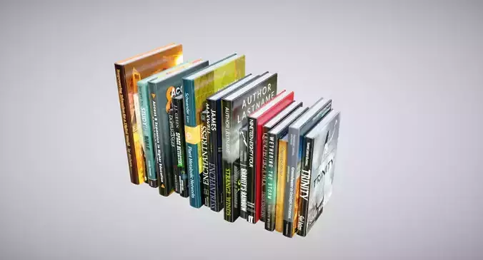 Books stack of Low-poly 3D model