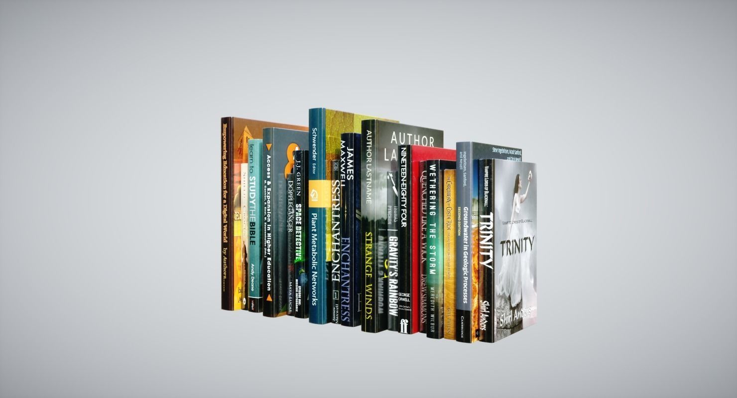 Books stack of Low-poly 3D model_1