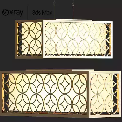 Chandelier Metal Rectangular Horchowv 3D model
