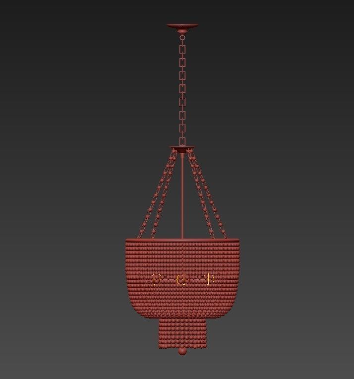 Jacqueline chandelier with crystals hanging from it 3D model_1