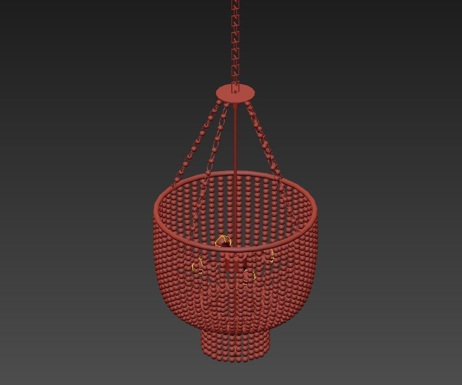 Jacqueline chandelier with crystals hanging from it 3D model_2