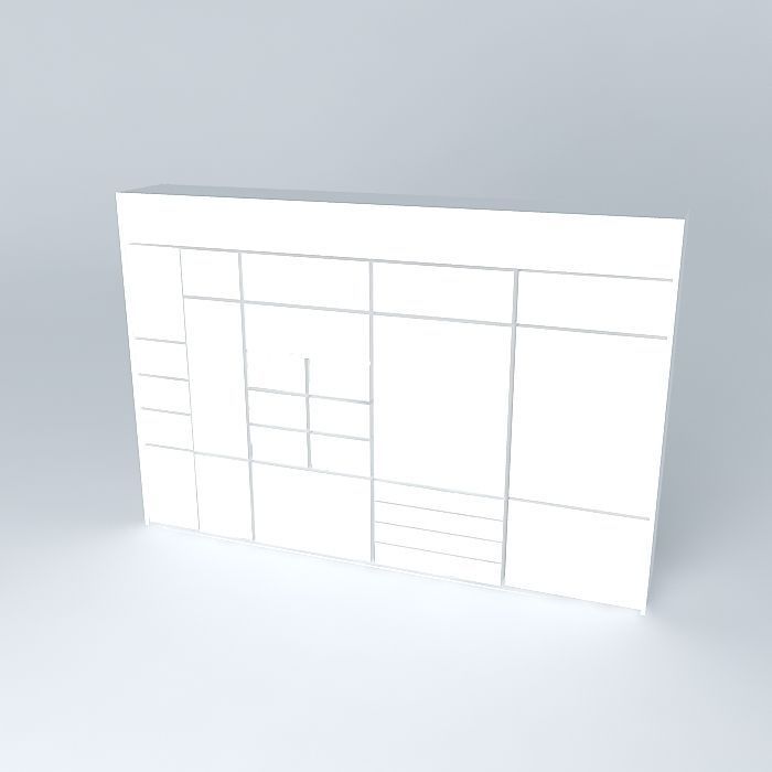 Detailed closet with clothes and boxes Free 3D model_1