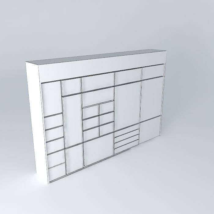 Detailed closet with clothes and boxes Free 3D model_4