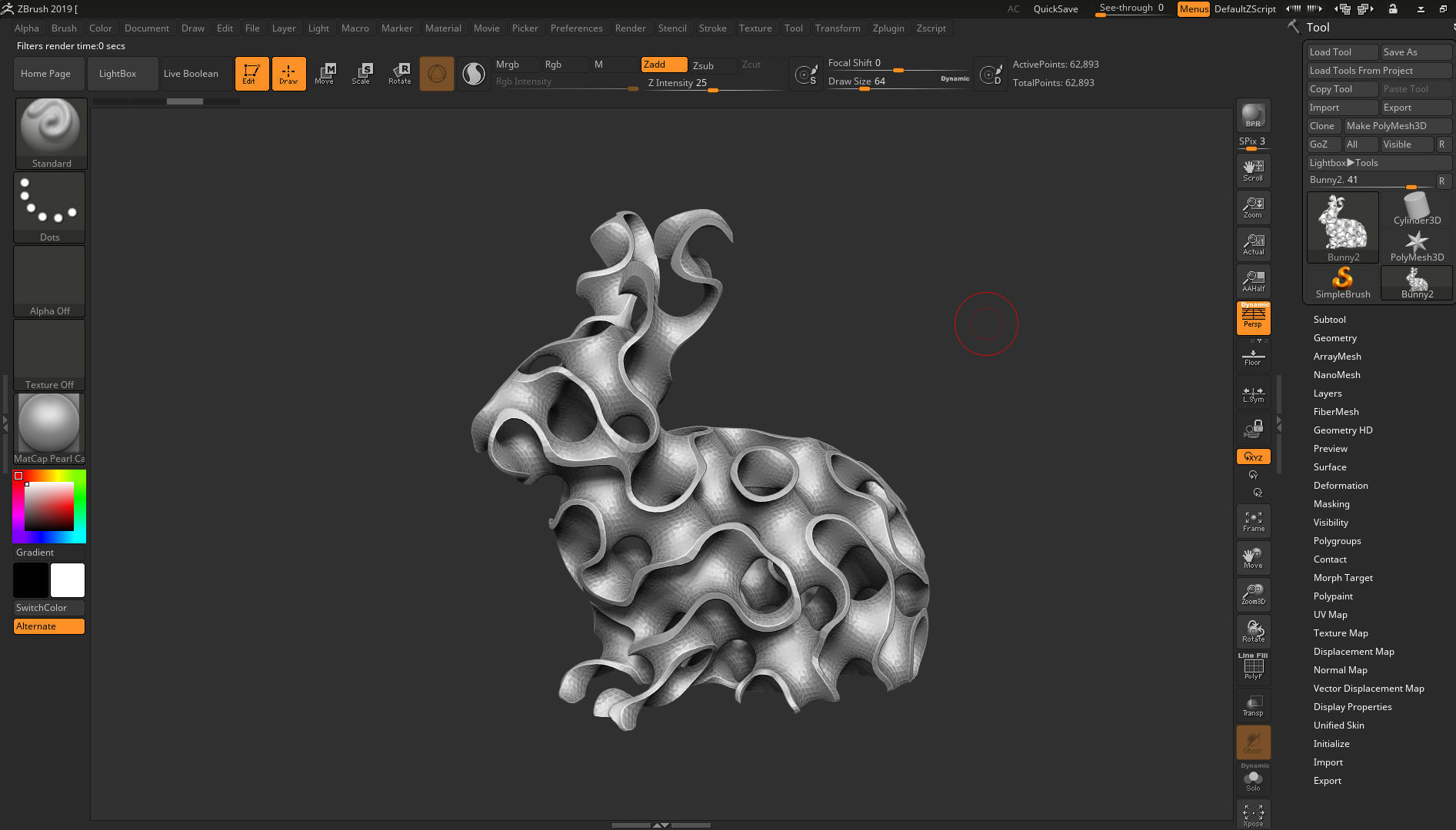 Gyroid Rabbit Model - Minimal Surface 3D print model_3