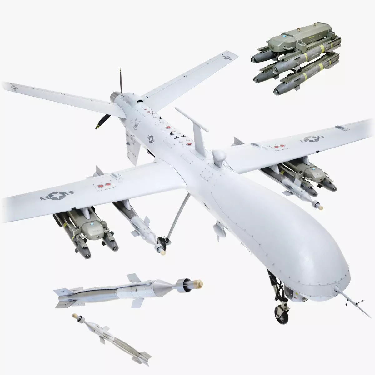 Drone Predator 3D model_0