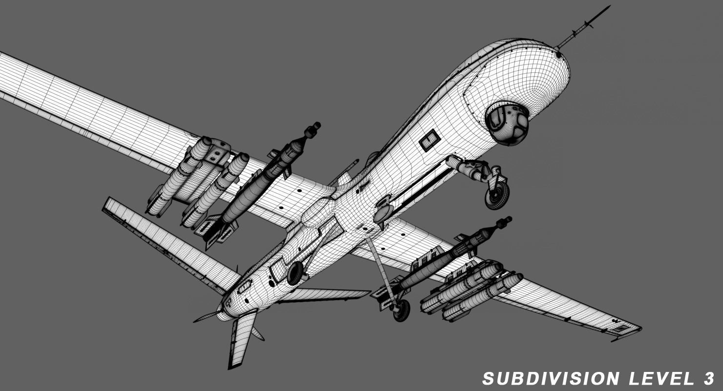 Drone Predator 3D model_22