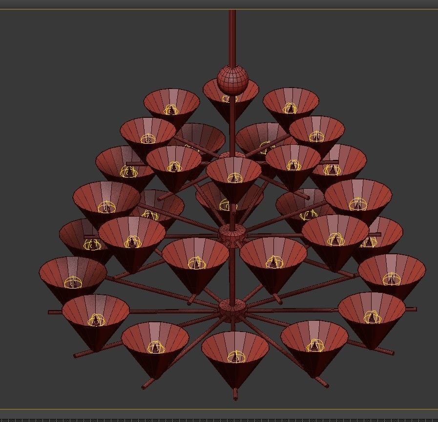 Cleo Three Tier Chandelier 3D model_1