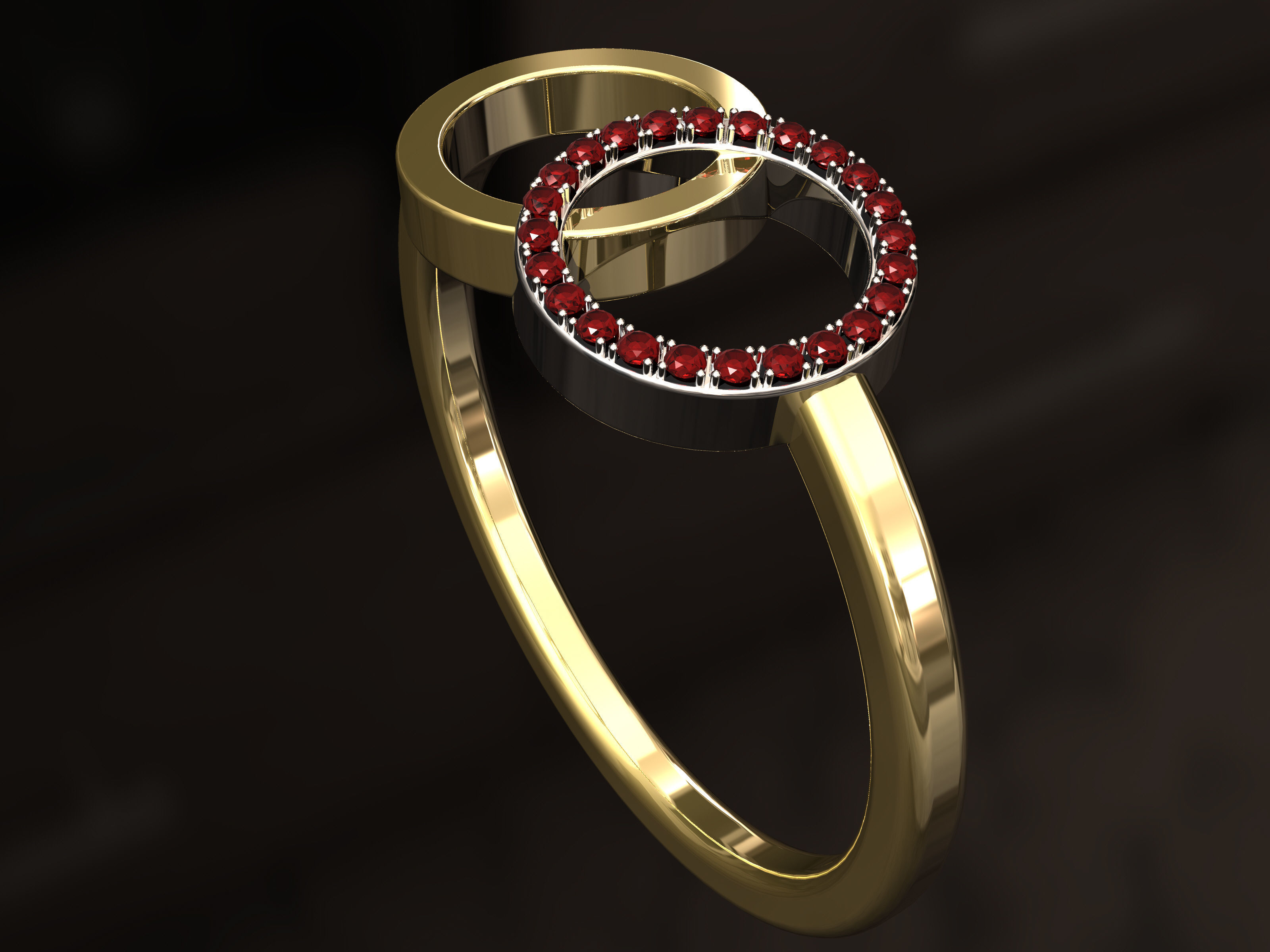Ring with two wheels 3D print model_1