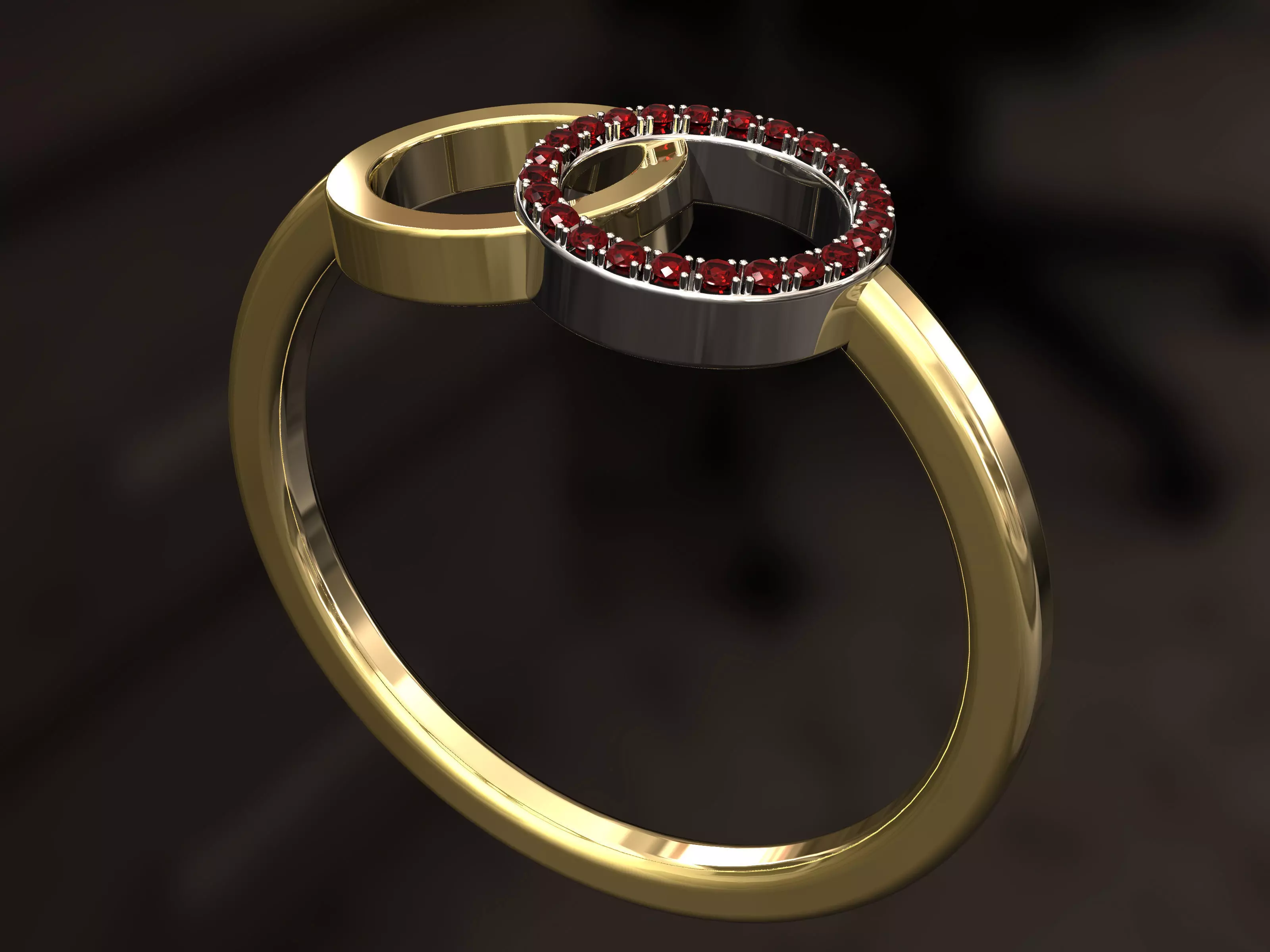 Ring with two wheels 3D print model_0